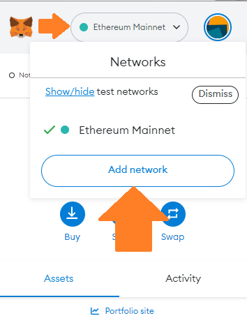 metamask add a new network