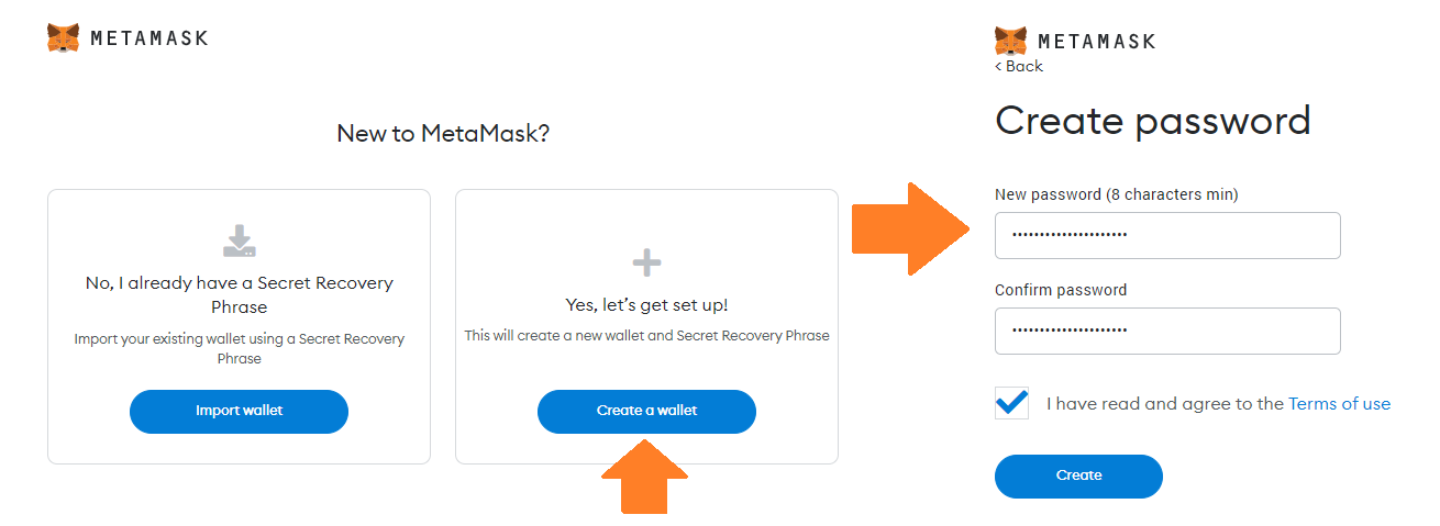 metamask creating a wallet